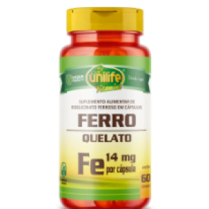 Ferro Quelato - 60 cápsulas - 14mg - Unilife