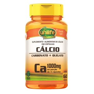 Cálcio - 60 cápsulas - 1000mg - Unilife