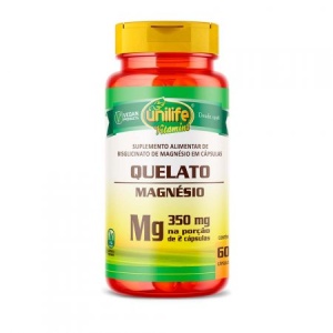 Magnésio Quelato - 60 cápsulas - 350mg na porção de 2 cápsulas - Unilife